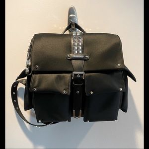 MICHAEL KORS OLIVIA MEDIUM STUDDED SATIN BACKPACK